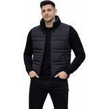 Sinwear Erkek Standart Fit Dik Yaka Cepli Fermuarlı Sıcak Tutan Mevsimlik Şişme Yelek - XL - Siyah_001