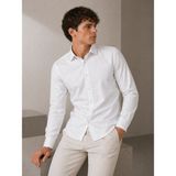 Sinwear Regular Fit Uzun Kollu Nefes Alan Terletmeyen Keten Dokulu Erkek Gömlek - Beyaz - XL