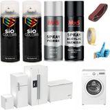 Sio Colors 400 ml Beyaz Eşya Dönüşüm Sprey Boya Seti Sıvıya Dayanıklı