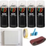 Sio Colors 5 Adet Isıya Dayanıklı Petek-Kalorifer-Radyatör-Klima Vernikli Sprey Boya Seti 400 ml - BEYAZ