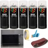 Sio Colors 5 Adet Isıya Dayanıklı Petek-Kalorifer-Radyatör-Klima Vernikli Sprey Boya Seti 400 ml - SİYAH