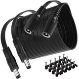 SIOCEN 【2'li Paket】 20ft Dc 12v Güç Uzatma Kablosu, 5,5 mm x 2,1 mm 12v Uzatma Kablosu Güvenlik Kamera Kablosu Düz Erkekten Dişiye CCTV IP İç Mekan Kamera Dvr Bağımsız LED Şerit, Besleme Adaptörü