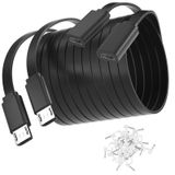 SIOCEN Zmodo için 2 Paket 13FT Mikro USB Uzatma Kablosu, Erkekten Dişiye Uzatma Düz Güç Kablosu Wyze Cam v3 v2, Yi Kamera, Oculus Go, Netvue, Yuva Kamerası, Blink, Furbo Köpek Ev Güvenlik Kamerası ile Uyumlu