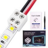 SIOKUY 20 ADET Lehimsiz Led Şerit Konnektörleri 2 Pimli, Güvenilir Led Işık Şeridi Konnektörleri Vidalayın 8 mm Bandı Kabloya, Kurulumu Kolay Led Konektör, Şerit Işıklar için Katı Bağlı Led Konnektörler