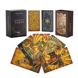 SIOKUY Tarot Kartları Güverte, Lüks Tarot Kart Destesi, Muhteşem Klasik Tarot Güvertesi, Yeni Başlayanlar İçin Dayanıklı Su Geçirmez Altın Folyo Tarot Güverte (Sınırsız Altın)