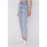 sion jeans Blueva Mom Jeans Likralı Yüksek Bel Mavi Kar Yıkamalı Kot Pantolon (Blueva)