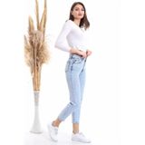 sion jeans Julia Milano Yeni Sezon Lara Yıldız Cindy Vivien Mavi Mom Kot Pantolon Likralı Yüksek Bel Mavi Kar