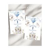 Siorina Co & Event Baby Shower Erkek Bebek Doğum Günü Davetiyesi Kart Kişiselleştirilebilir - 2 Adet