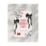 Siorina Co & Event Birthday Card Bride Bachelorette Card Doğum Günü Davetiye/Kart - 5 Adet