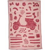 Sıp Scootershop Vespa Desenli Mutfak Havlusu - Pasta Veloce *kırmızı* / Sıp - 50 x 70 cm