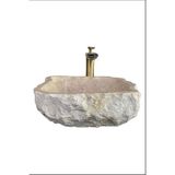 Sipahi Marble Bej Mermer Dışı Patlatma Kare Özel Lavabo