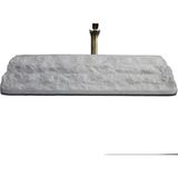 Sipahi Marble Beyaz Mermer Dışı Eğimli Patlatma Kare Lavabo