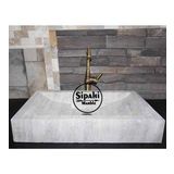 Sipahi Marble Gümüş Traverten Modern Kare Lavabo
