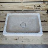 Sipahi Marble Klasik Traverten Gizli Giderli Lavabo - Bej