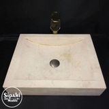 Sipahi Marble Klasik Traverten Kare Lavabo
