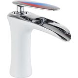 Sipahi Marble Krom Beyaz Kısa Şelale Batarya - Krom - Beyaz