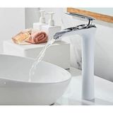 Sipahi Marble Krom Beyaz Uzun Şelale Batarya - Krom - Beyaz