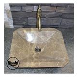 Sipahi Marble Light Emperador Kare Çanak Lavabo