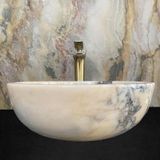 Sipahi Marble Menekşe Sarılı Mermer Çanak Lavabo