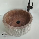 Sipahi Marble Noche Traverten Dikey Patlatma Çanak Lavabo - Bej