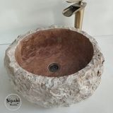 Sipahi Marble Noche Traverten Naturel Patlatma Çanak Lavabo - Bej