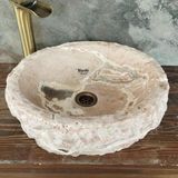 Sipahi Marble Pembe Traverten Doğal Yüzey Lüks Çanak Lavabo