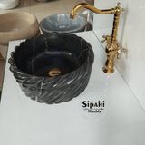 Sipahi Marble Toros Siyah Burma Model Çanak Lavabo