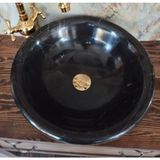 Sipahi Marble Toros Siyah Ince Ayaklı Lavabo