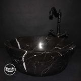 Sipahi Marble Toros Siyah Mermer Dizayn Çanak Lavabo