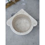Sipahi Marble Traverten Düz Köşe Kurna - Bej