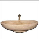 Sipahi Marble Traverten Elips Ayaklı Lavabo - yok - Bej
