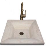 Sipahi Marble Traverten Modern Dizayn Kare Lavabo