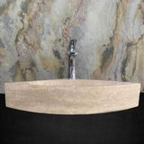 Sipahi Marble Traverten Üçgen Tasarım Batarya Çıkışlı Lavabo
