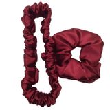 sipariş vakti Ipek Saten Saç Bandı Ve Saç Tokası (Bordo)