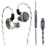 Sipariş Vakti Tınhıfı T6 Hifi Iem, 1dd+1 Planar Hibrit Kablolu Kulaklık Oyun ve Stüdyo Monitörü Audiophile Kulaklık - Gümüş - Type-c Mikrofonlu