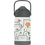 SipnJoy - Flipsip Çocuk Su Termosu | 360 ml - Adventure Trail - Beyaz