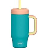SipnJoy - Handlehug Tumbler Pipetli Suluk 550 ml - Turkuaz (3 Adet)