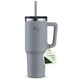 SIPX™ Kapaklı ve Pipetli Yalıtımlı Bardak, 40 oz. Saplı Bardak 12 Saat Soğuk Tutar, Kapaklı Su Şişesi Termosu, BPA İçermeyen Yeniden Kullanılabilir Yalıtımlı Kahve Bardakları, Seyahat Kupası Plaj
