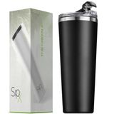 SipX™ Üçlü Yalıtımlı Bardaklar - 22 oz. Kapaklı Premium Modern Bardak, Yalıtımlı Bardak 12 Saat Sıcak Tutar, Sürdürülebilir Malzemeden Yapılmış Paslanmaz Çelik Bardak, Ev ve Ofis İçin Kahve Seyahat