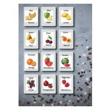 Sipylum Ahşap Zeka Kartları Eşleştirme Oyunu Ahşap PuzzleOyuncak (Meyveler) Türkçe-İngilizce