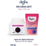 Sir Ağda Makinesi + 1 Adet Hassas Ciltler Için 220 gr Boncuk Soyulabilir Inci El Ağda 5 Spatula Seti