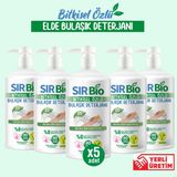 Sır Bio 5 Adet Bitkisel Özlü Elde Bulaşık Deterjanı Pompalı Şişe Aloe Vera İçerikli (1000 ml x 5)
