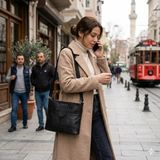 Sir Cliffson Hakiki Deri Kadın postacı çantası - 00-Siyah