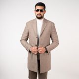 Sir Kaşe Regular Fit Erkek Kaban - Açık Kahverengi - 56