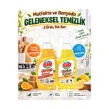 Sır Mutfak ve Banyo İkili Temizlik Seti – Sprey Arap Sabunu + Sprey Sirke & Limon Tuzu