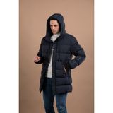 Sir Regular Fit Kapüşonlu Astarlı Uzun Kalın Şişme Mont - 52 - Lacivert