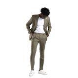 SİR Regular Fit Yarım Astarlı%100 Linen (Keten) Kumaş Takım Elbise YEŞİL 54-6 Drop