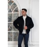Sir Regular Fit Yünlü Dik Yaka Astarlı Içi Elyaflı Kaşe Mont - 54 - Lacivert