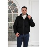 Sir Regular Fit Yünlü Dik Yaka Astarlı Içi Elyaflı Kaşe Mont - 56 - Siyah