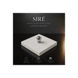 SIRÉ Studio Beyaz Minimal Taş Dokulu Kare Banyo Gider Kapağı 10x10 cm – Krom Kulplu